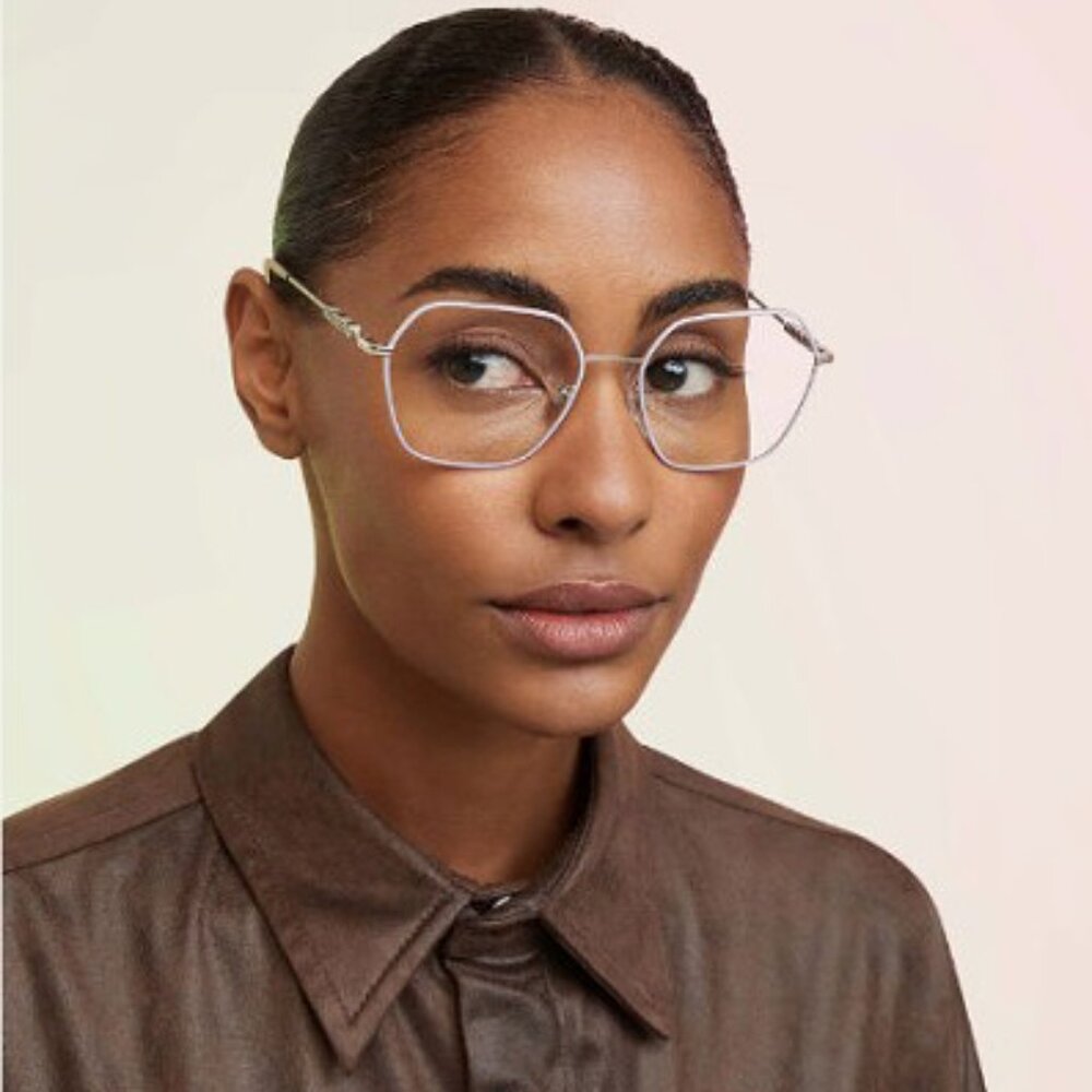 Burberry BE1381 1345 Geometric Eyeglasses 54mm – Lilac/Silver - Picture 3 of 10